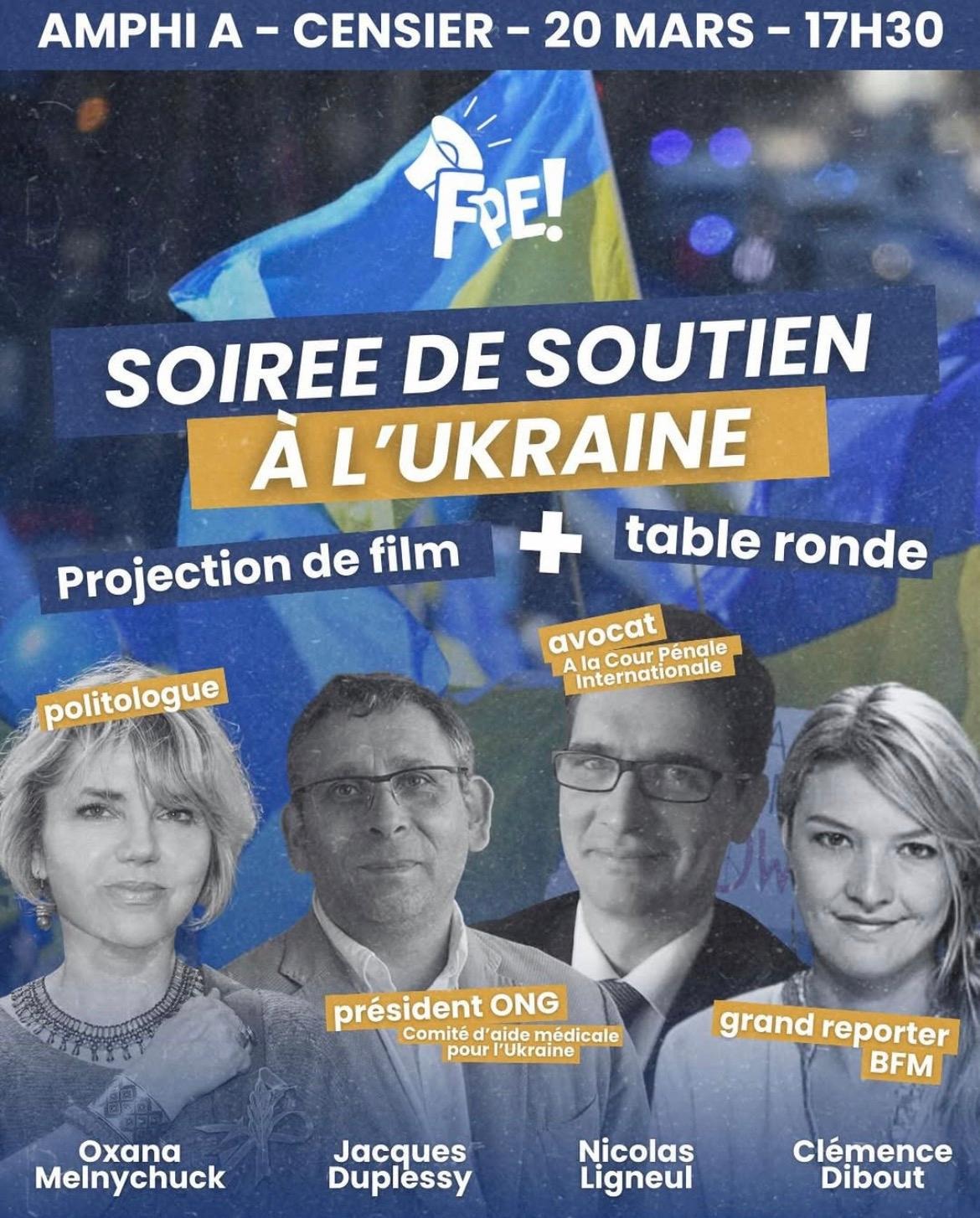 Soirée de soutien à la résistance du peuple ukrainien